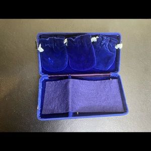 LeCase blue velvet travel storage jewelry case